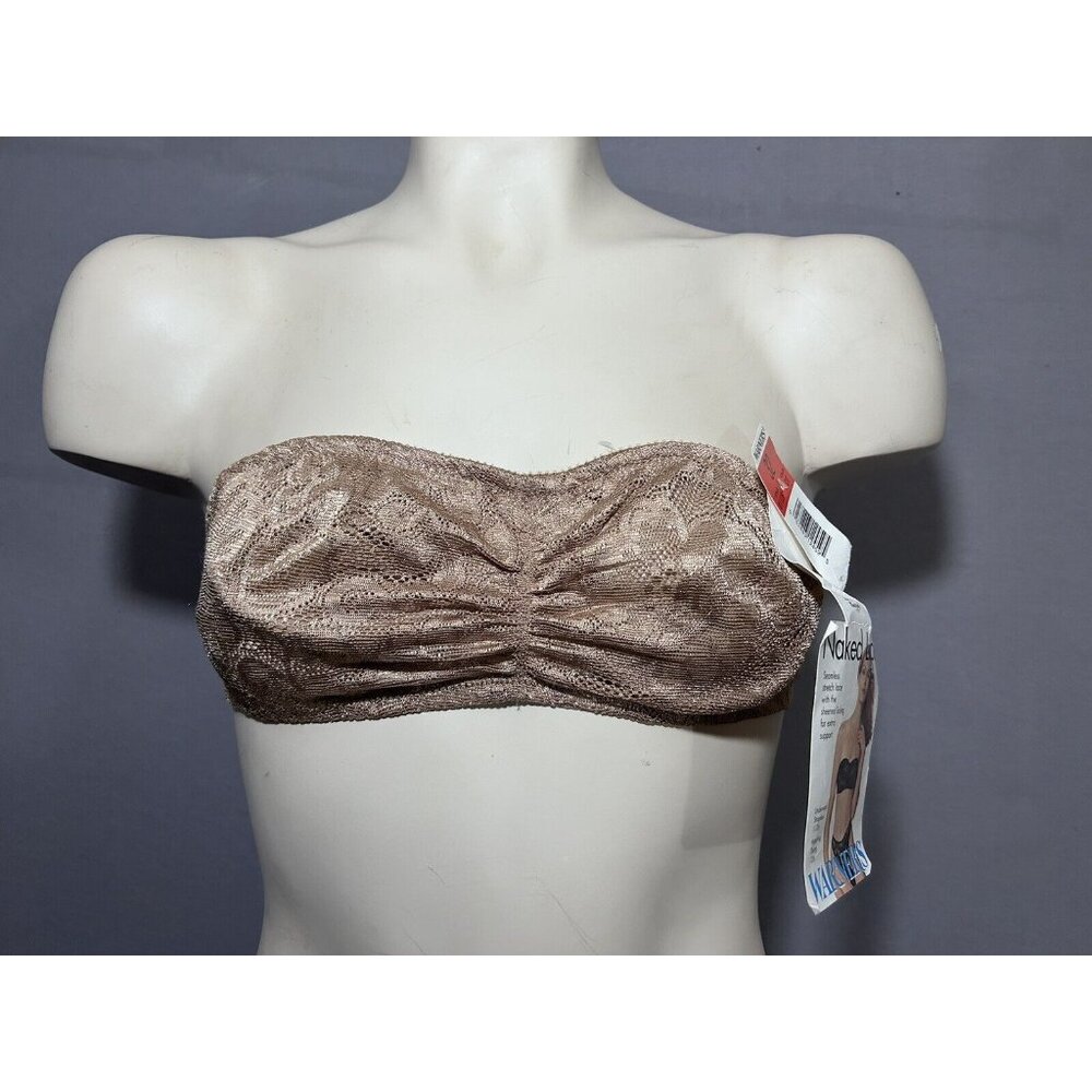 Warners Naked Lace Bra 32C Beige  Seamless  Strapless Bandeau Underwired Retro